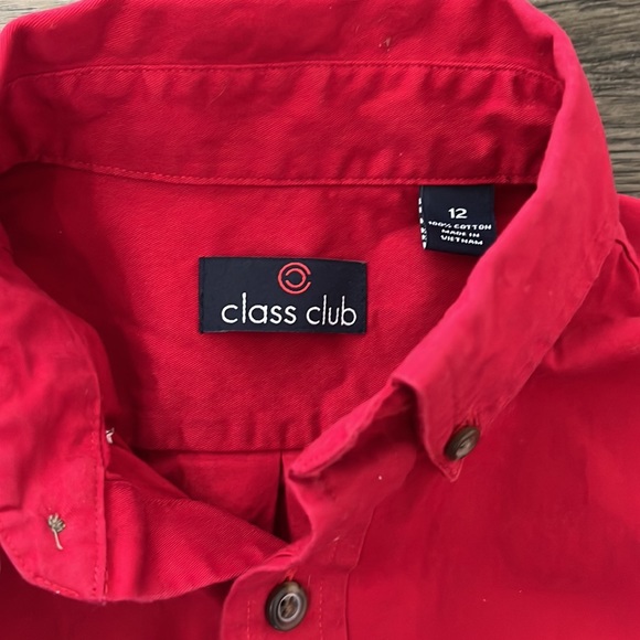 Class Club boys red long sleeve button down dress shirt - Picture 6 of 16
